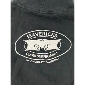 Mavericks Clark Surfboards Black Graphic logo pull over hoodie Mens Size 3XL